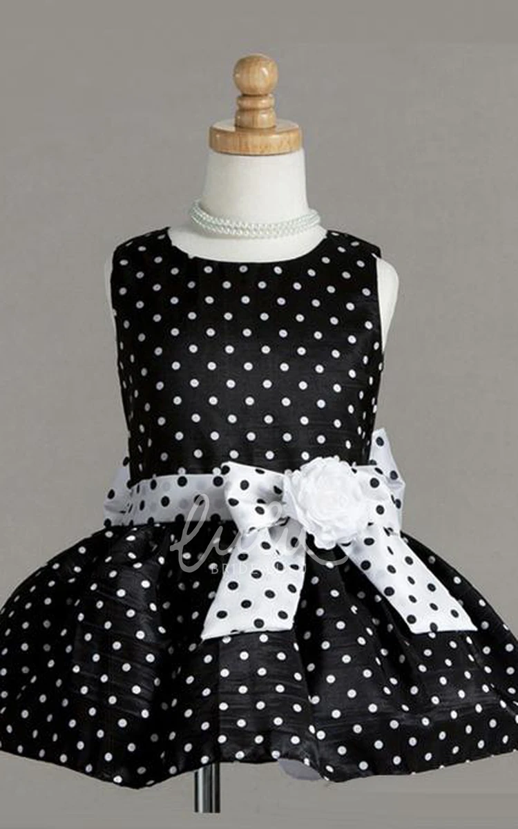 Floral Mini Flower Girl Dress with Bow Cute Prom Dress