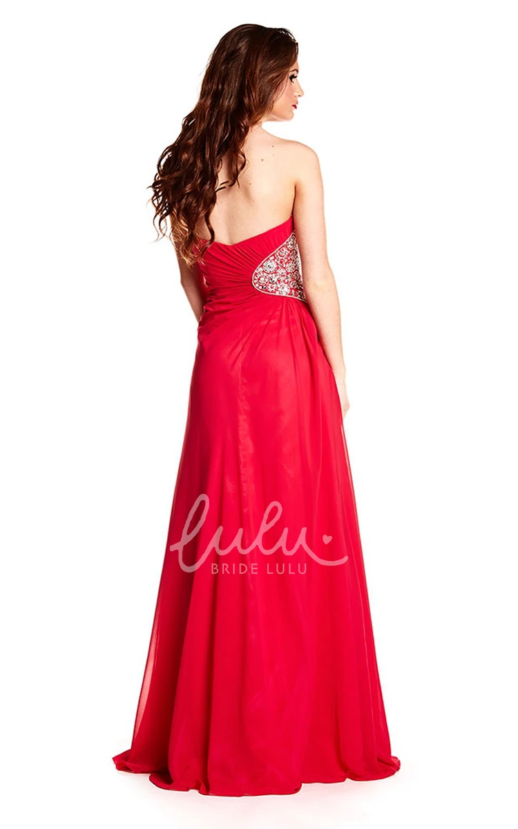 Sweetheart A-Line Chiffon Prom Dress Sleeveless Long Split-Front