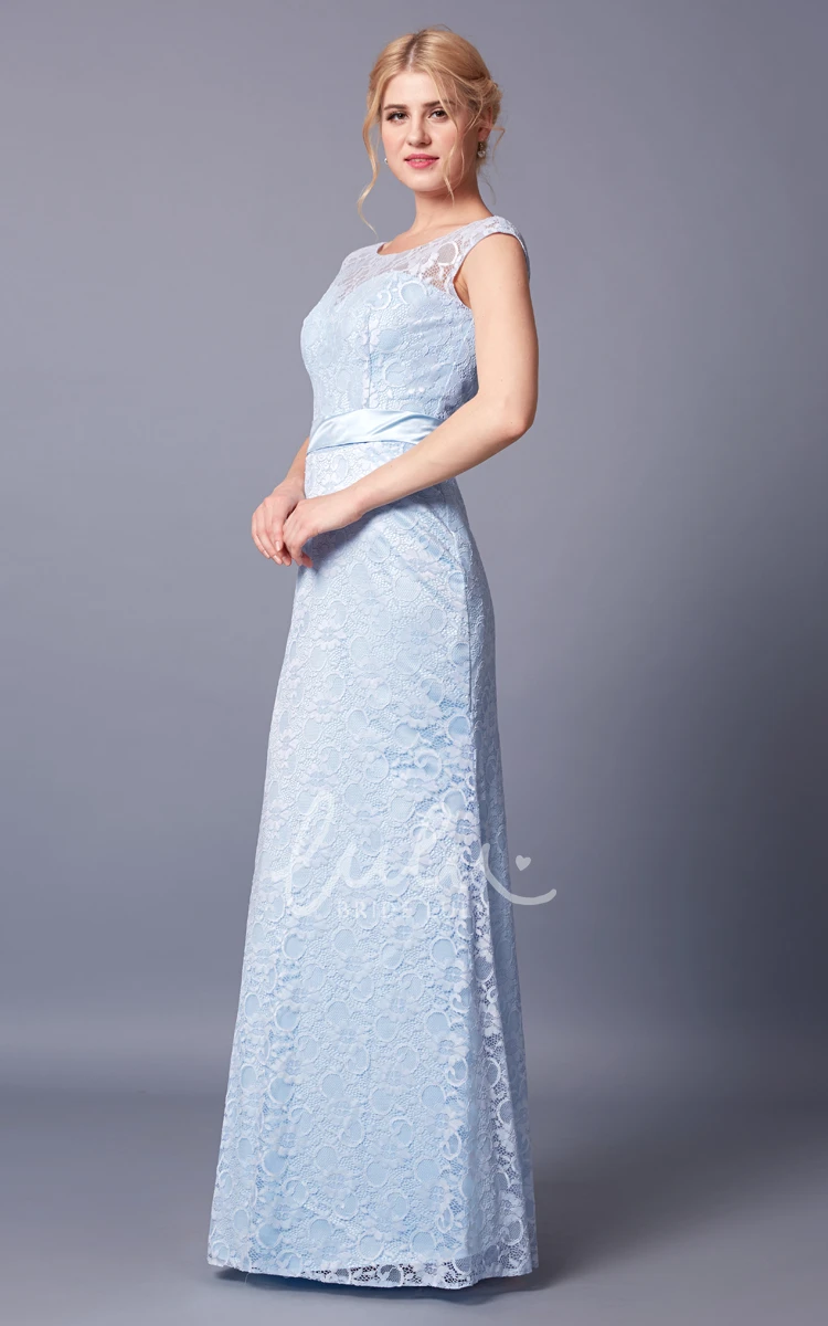 Radiant Cap-Sleeved Lace Gown with Bateau Neckline and Deep V-Back for Women's Formal Events