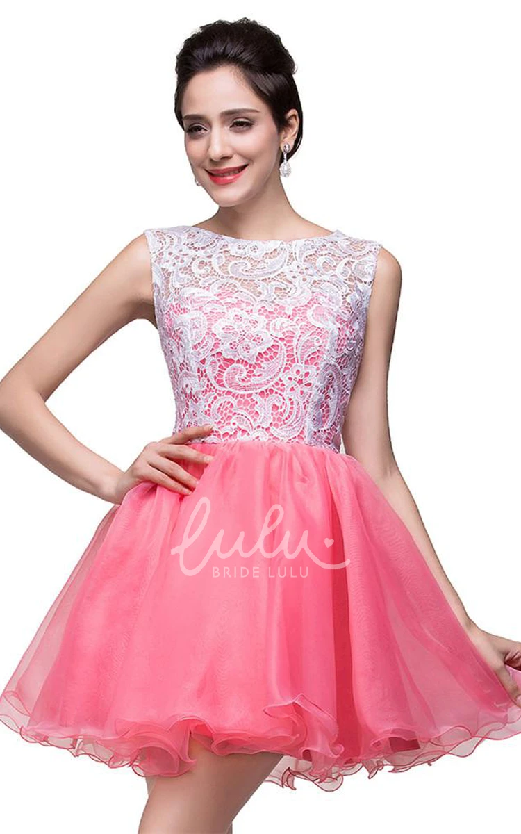 Sleeveless Lace Homecoming Dress Lovely Short Dress for Women