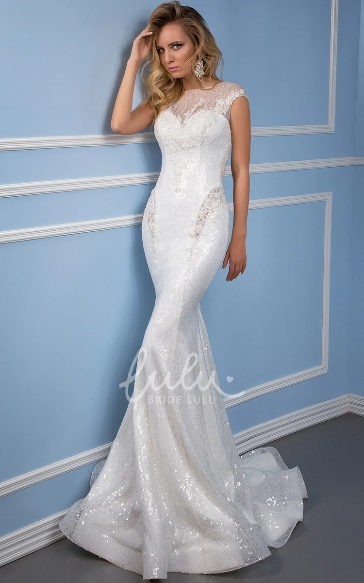 Sleeveless Lace Wedding Dress with Illusion Trumpet Silhouette