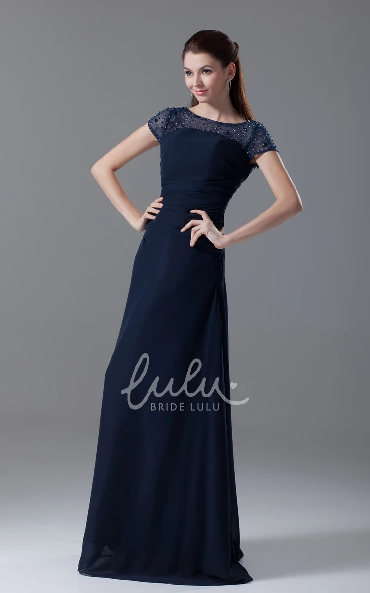 Crystal Detailing Bateau-Neck Maxi Dress