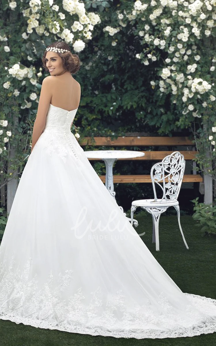 Ball Gown Wedding Dress with Lace Applique Sleeveless Sweetheart Lace Appliqued Ball Gown Wedding Dress