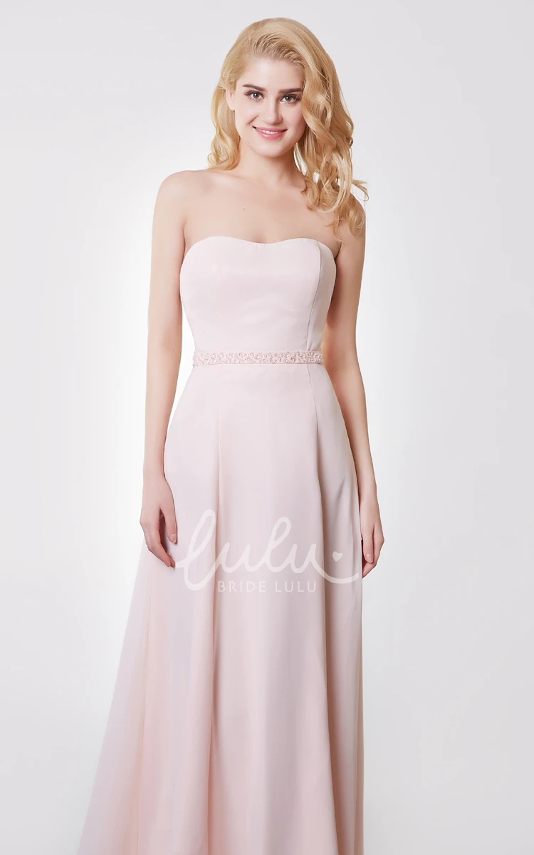 A-line Chiffon Dress with Removable Wrap for Bridesmaids