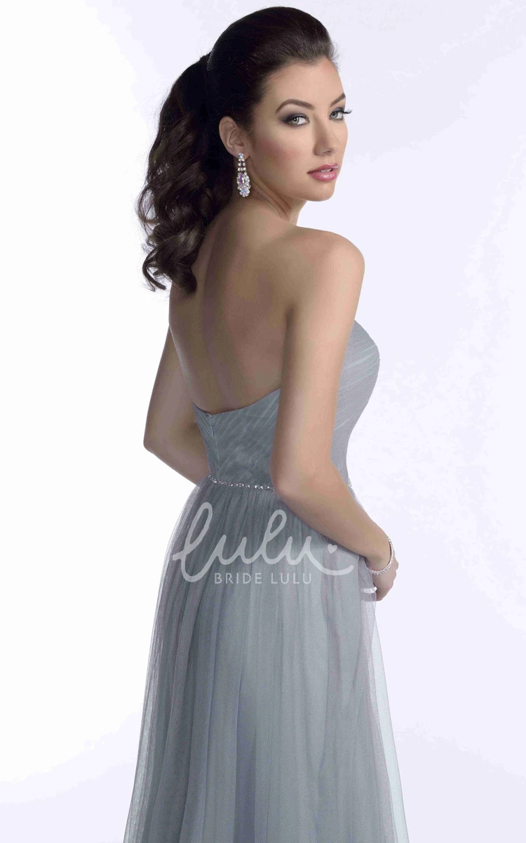 Sweetheart Tulle A-Line Bridesmaid Dress with Beaded Waist Elegant Bridesmaid Dress