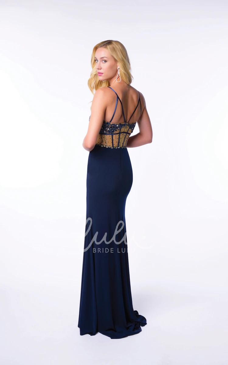 Sleeveless Metallic V-Neck Homecoming Dress with Rhinestones and Beads Classy Prom Dress