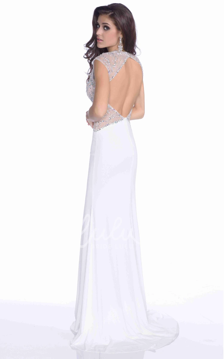 Sleeveless Mermaid Jersey Prom Dress with Sequined Bodice Elegant