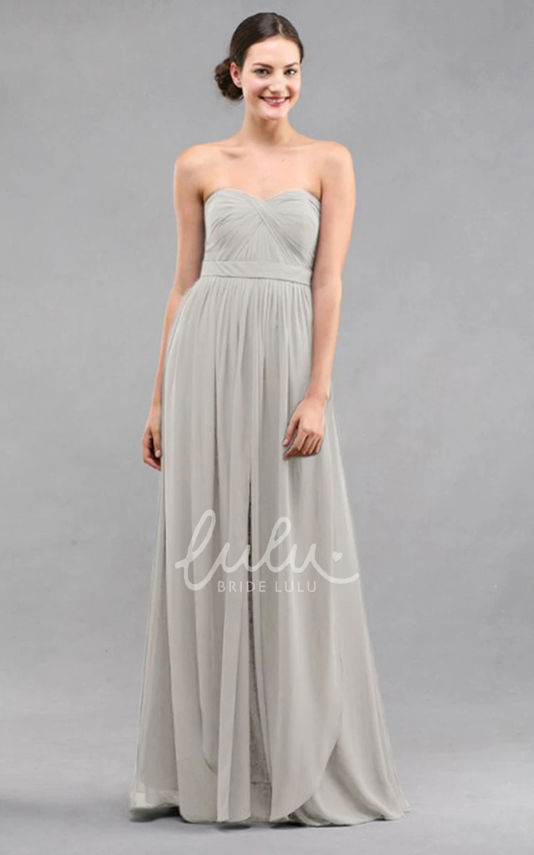 Sweetheart Empire Chiffon Bridesmaid Dress with Criss-Cross Classy Bridesmaid Dress