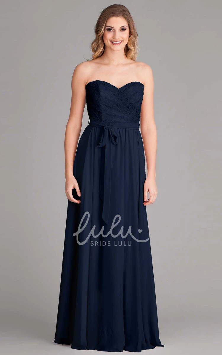 Sleeveless Chiffon Bridesmaid Dress Ribboned & Flowy