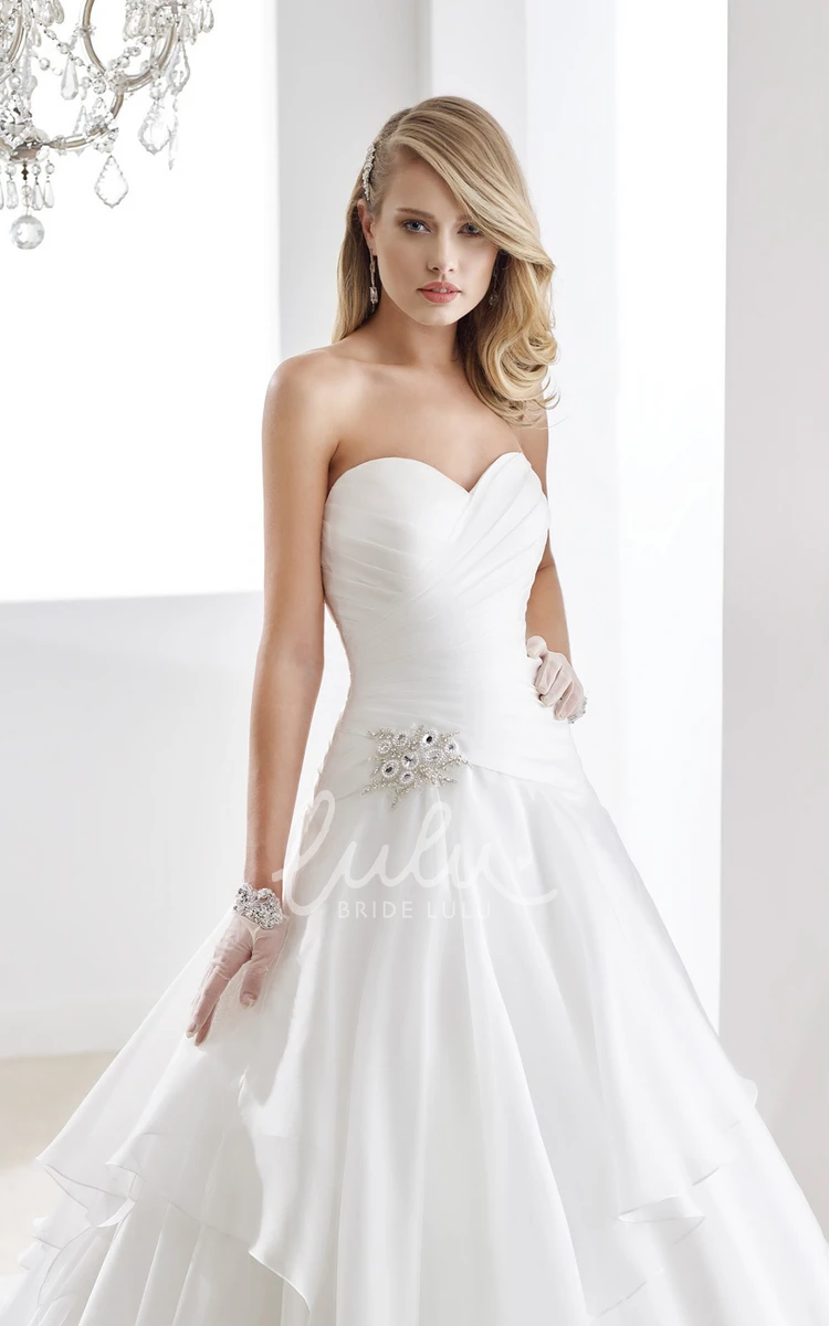 A-Line Chiffon Wedding Dress with Illusive Neckline and Beaded Waist 2025 Bridal Gown