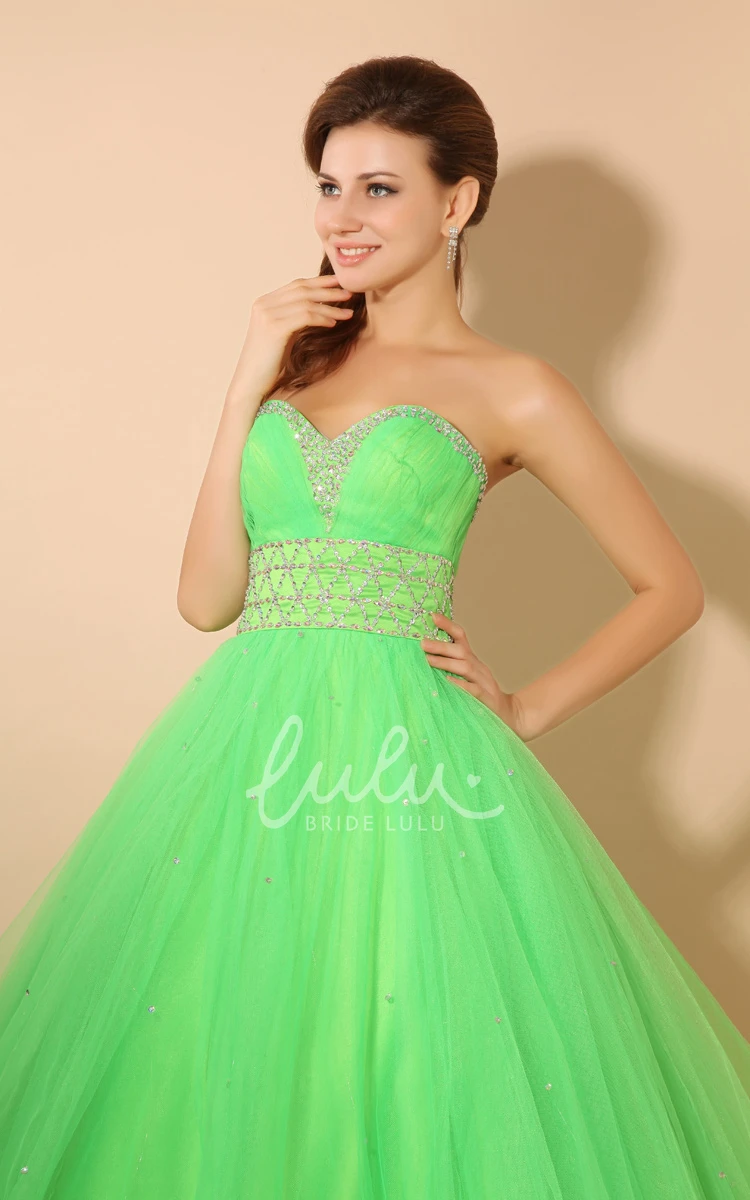 Soft Tulle Princess Prom Dress with Jacket and Beading Empire Ball Gown