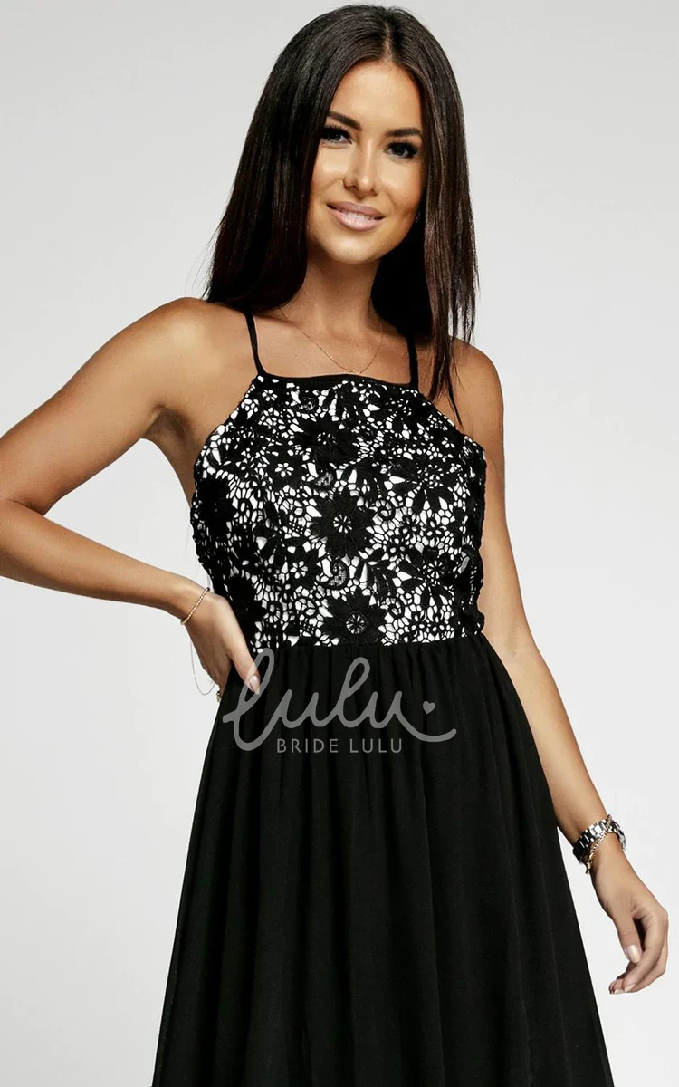 Chiffon A-Line Cross Back Prom Dress with Front Split