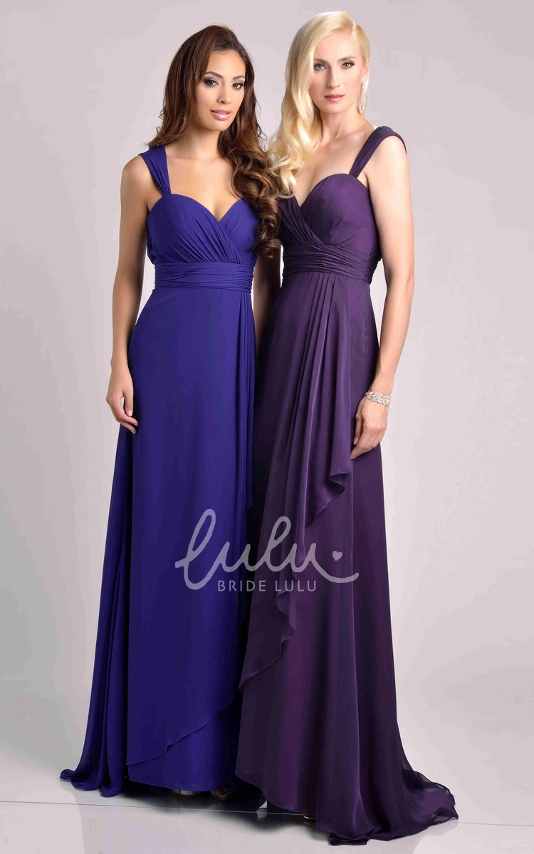 Crisscross Bust Chiffon A-Line Bridesmaid Dress with Side Draping