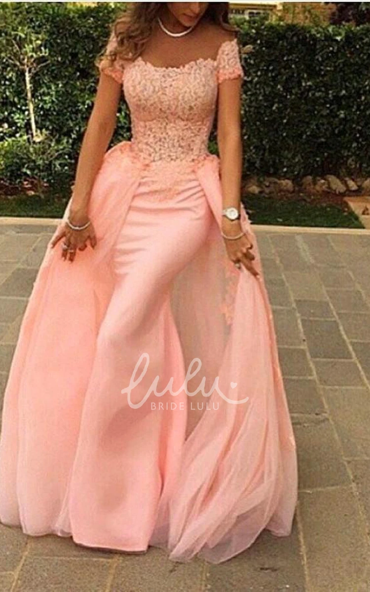 Off-the-shoulder Mermaid Tulle Lace Evening Dress Modern Women's Formal Wear