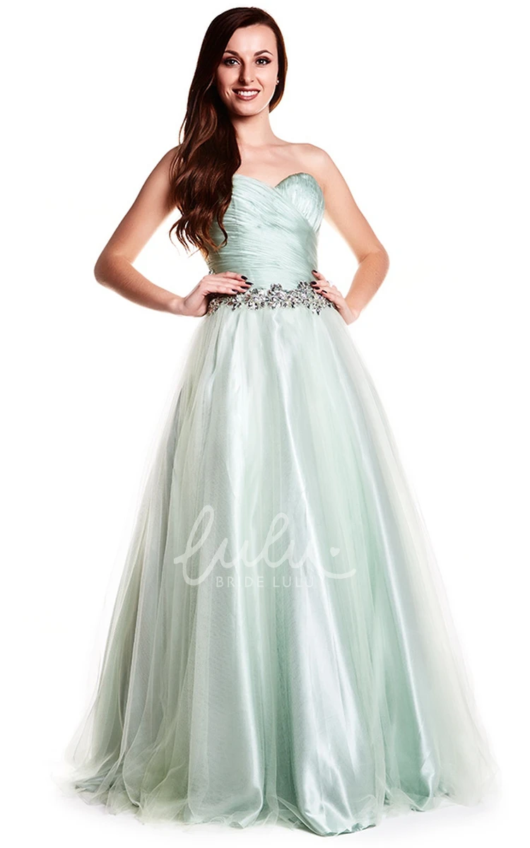 Sleeveless Sweetheart Tulle Prom Dress with Criss-Cross Flowy Prom Dress