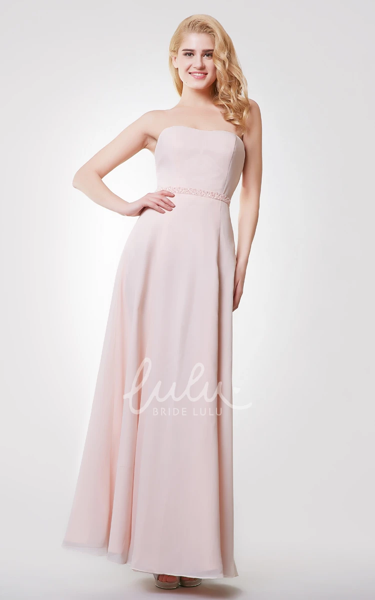 A-line Chiffon Dress with Removable Wrap for Bridesmaids