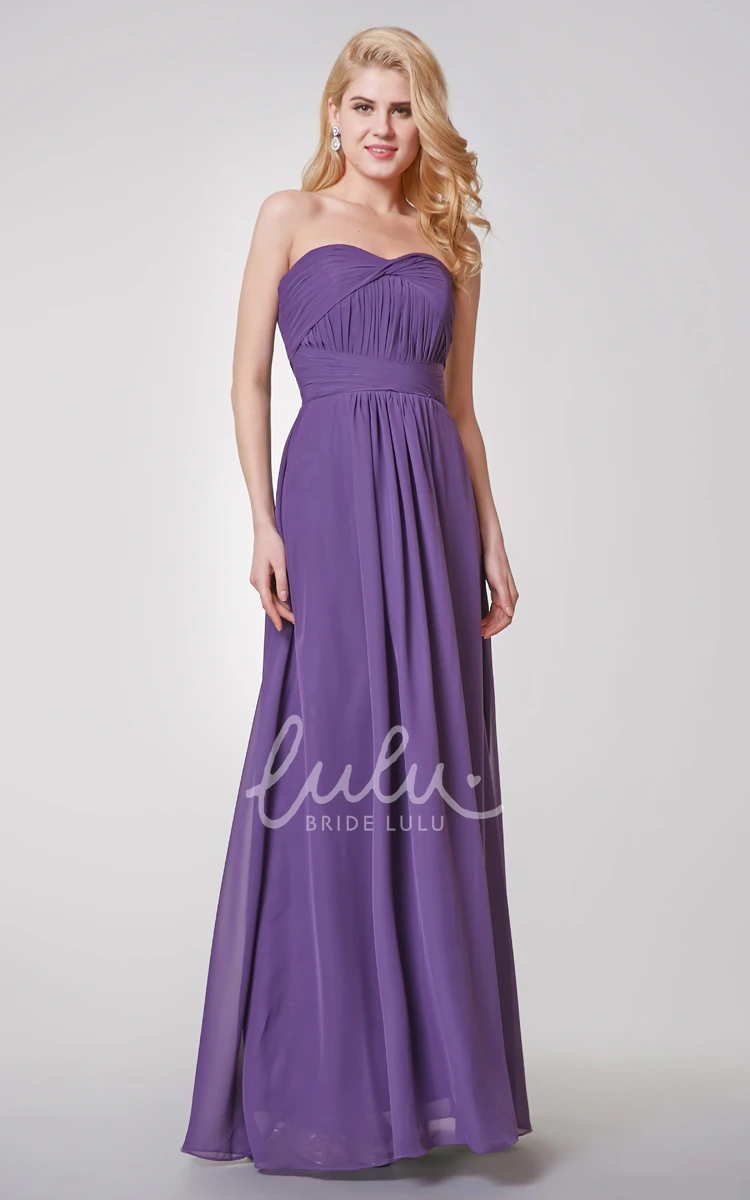 Backless Pleated Chiffon A-line Dress Long and Flowy