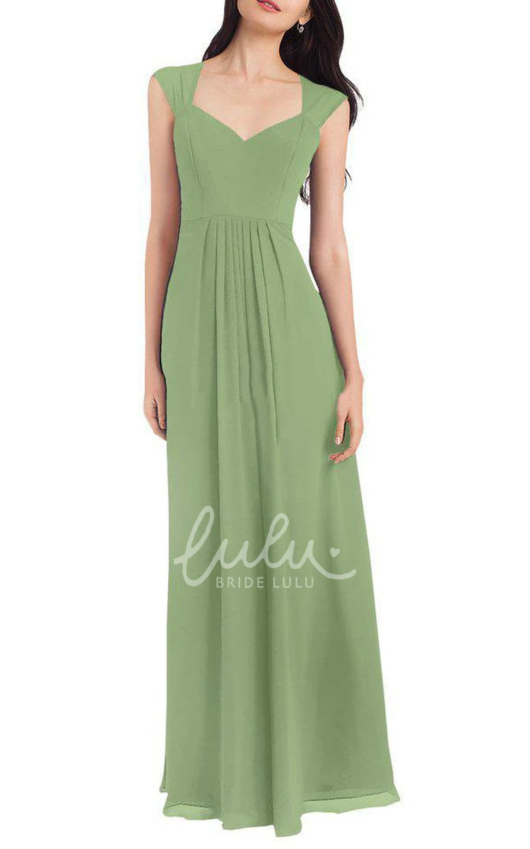 Anne Queen Chiffon Bridesmaid Dress with Floor-length and Flowy Design