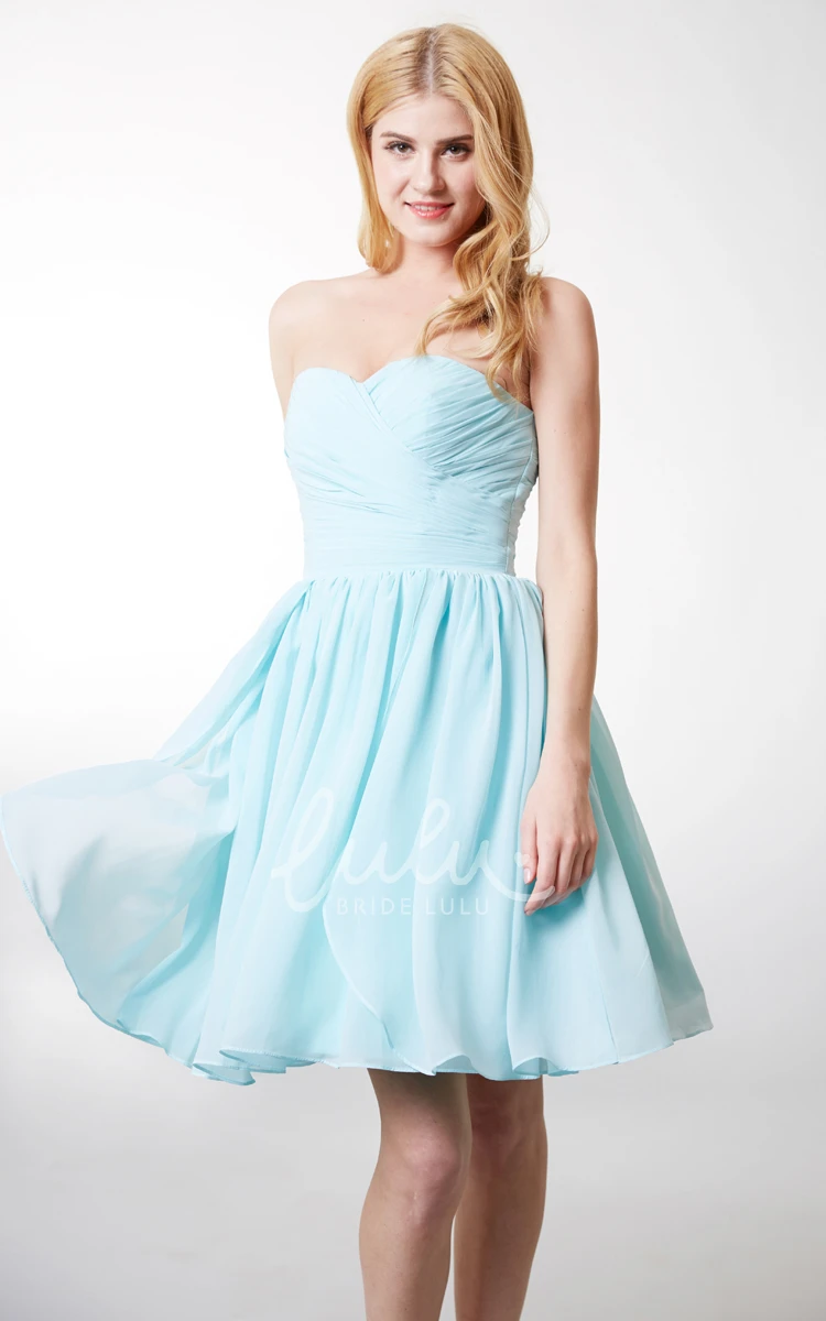 Chiffon Sweetheart Ruched Dress with Bodice Elegant Bridesmaid Dress