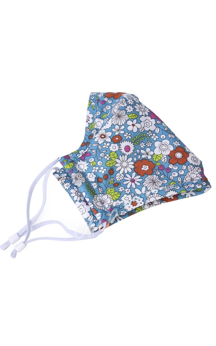 Non-medicial Reusable Floral Printed Cotton Face Mask In 3 Colors