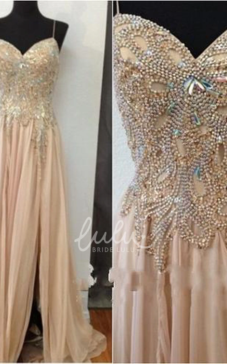 Sweetheart Crystal Party Gown with Long Chiffon Skirt Gorgeous & Glamorous