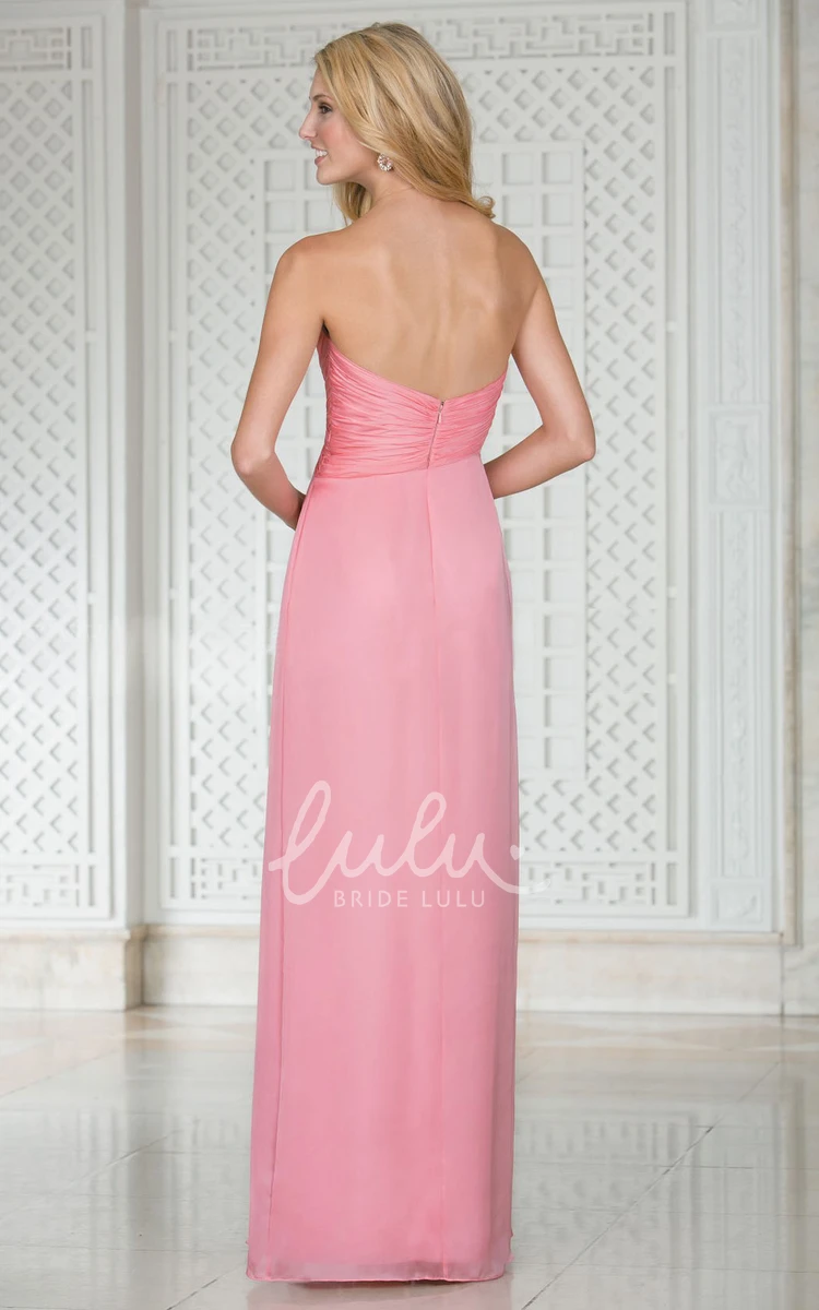 Side Slit Sweetheart A-Line Floor-Length Bridesmaid Dress Flowy Dress for Women