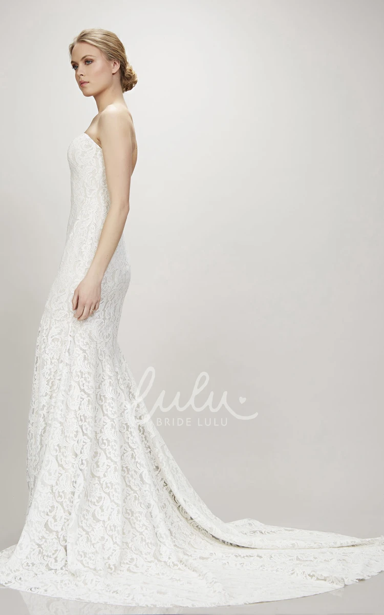 Lace Sweetheart Wedding Dress with Court Train Maxi & Classy