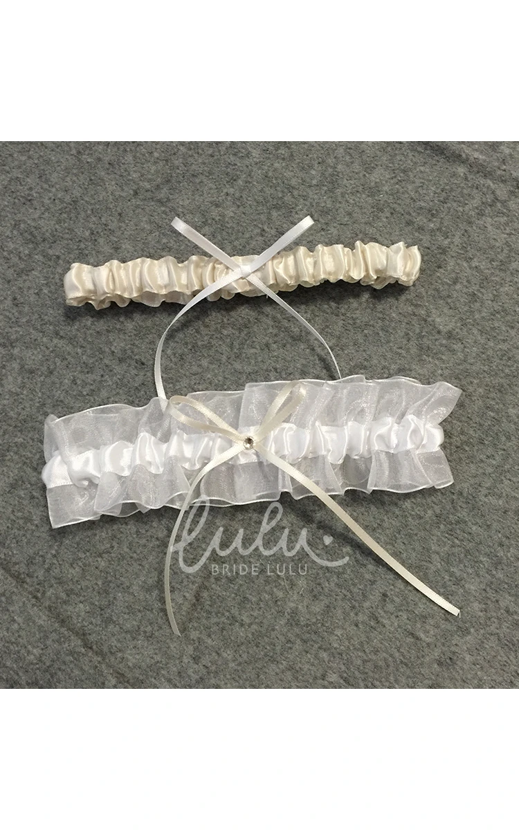 Fresh Bridal Garter with Multicolored Bow and Elastic Band in 16-23inch
