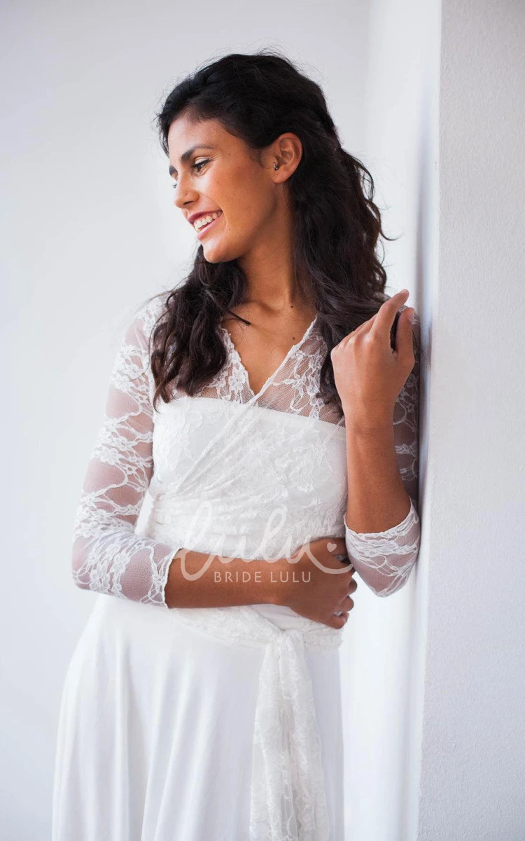 Bohemian Lace Floor-Length Dress with Draping Sleeves