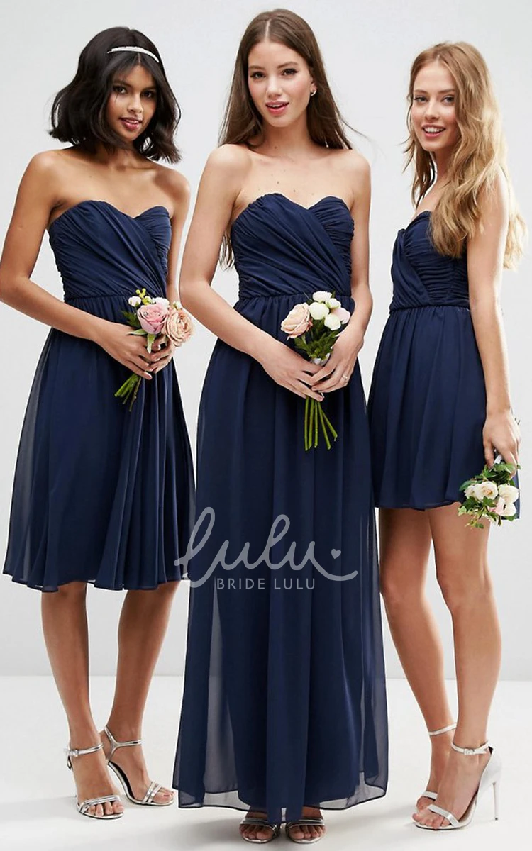 A-Line Sweetheart Chiffon Bridesmaid Dress Floor-Length Criss-Cross Classy