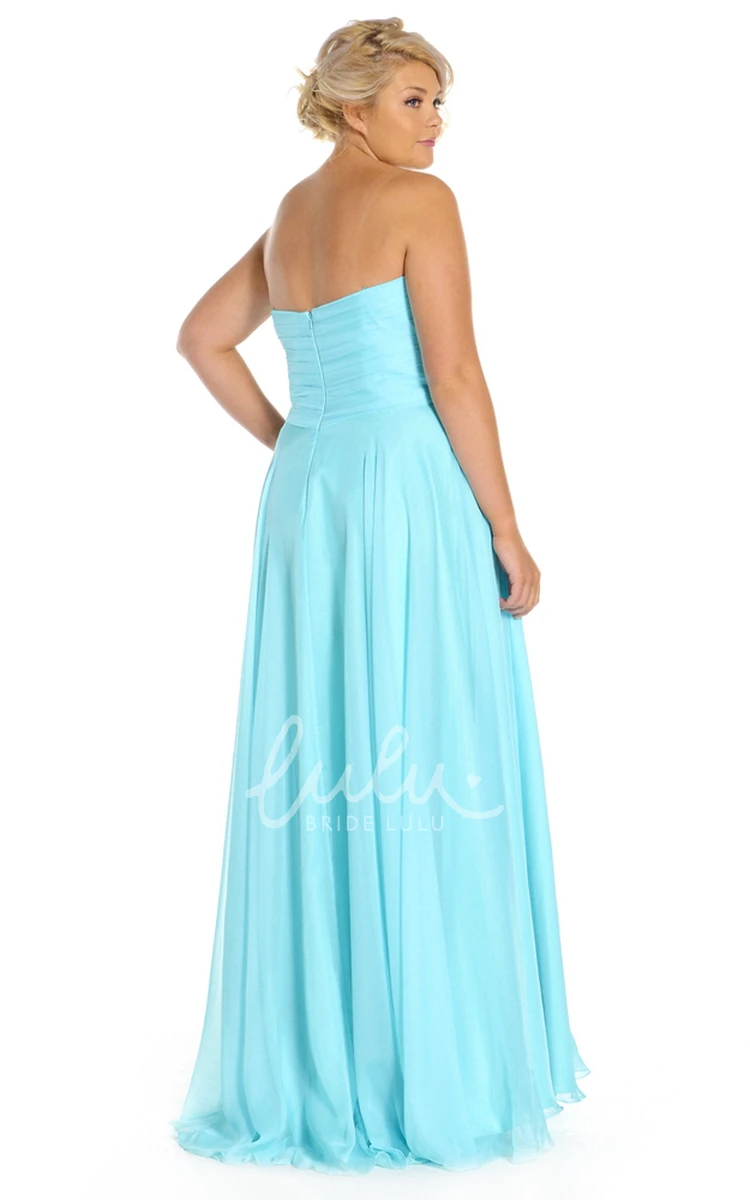 A-Line Sleeveless Sweetheart Appliqued Chiffon Prom Dress Simple Prom Dress