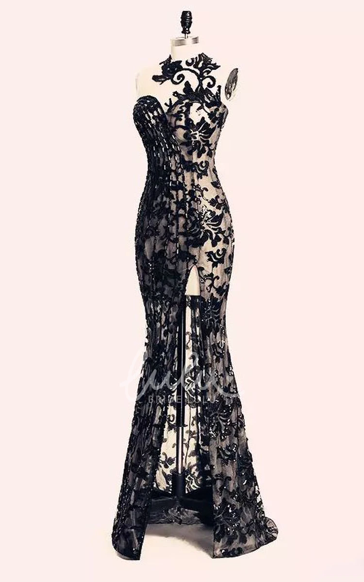 Sexy Lace Sleeveless Open Back Floor-length Evening Dress