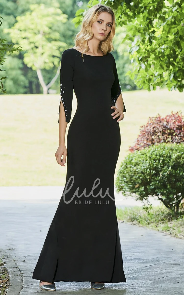 Modest Mermaid Spandex Dress with Pearls for Formal