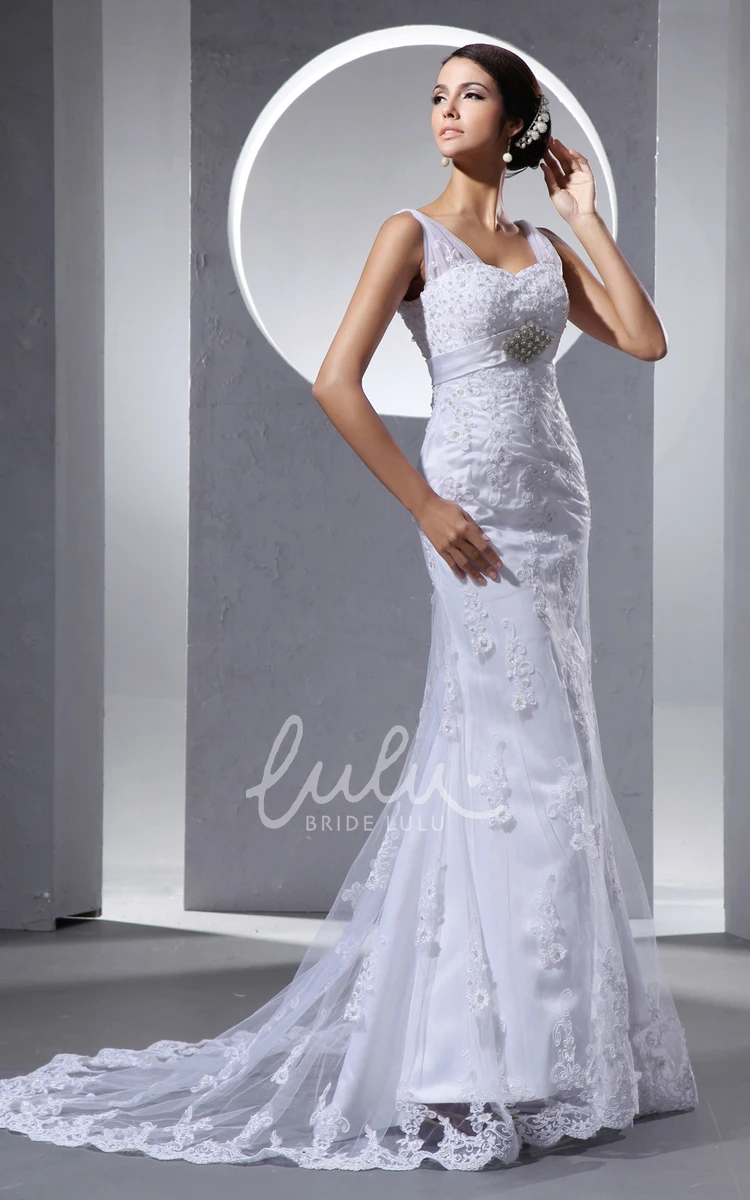 Empire Mermaid Lace Beaded Wedding Dress