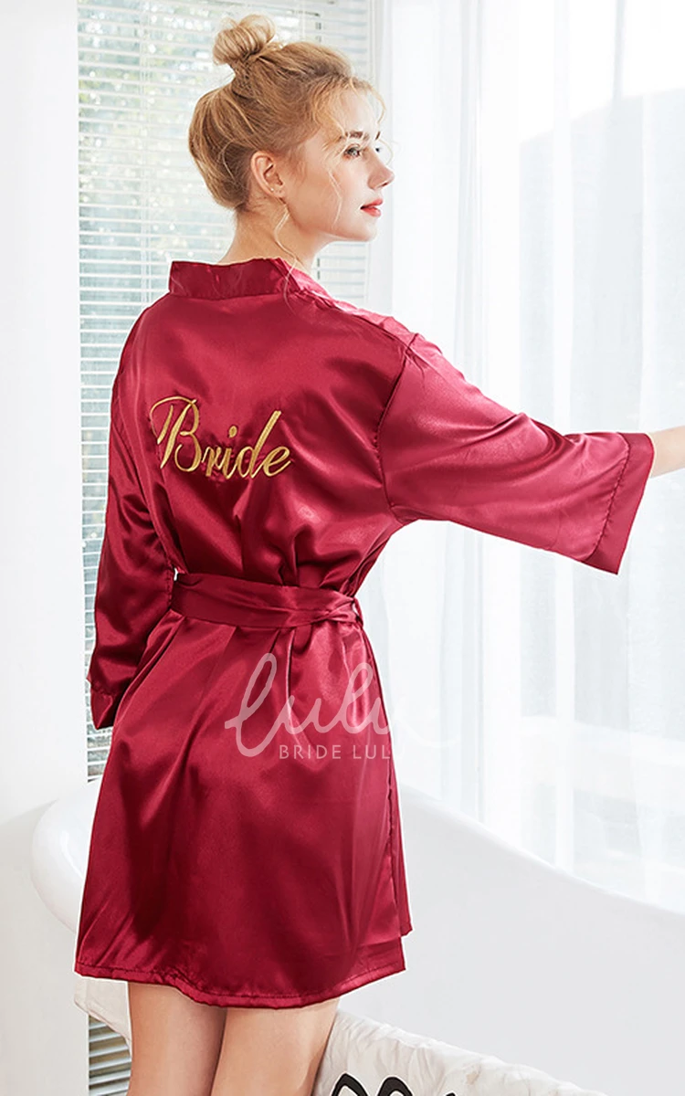 Long Sleeved Embroidery Bride and Bridesmaid Robe