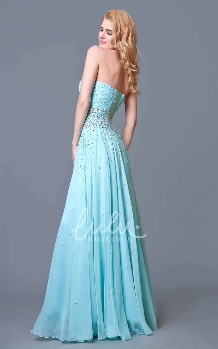 Sweetheart A-line Chiffon Prom Dress with Beaded Layers