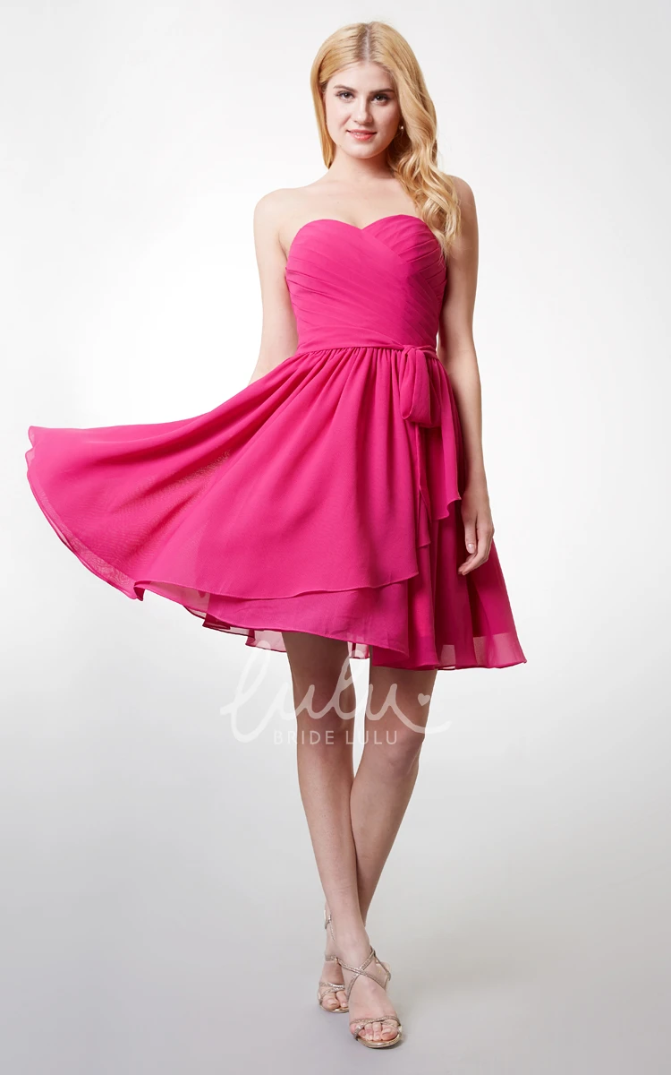 Strapless Sweetheart Neckline Dress with Flyaway Skirt Short and Beautiful
