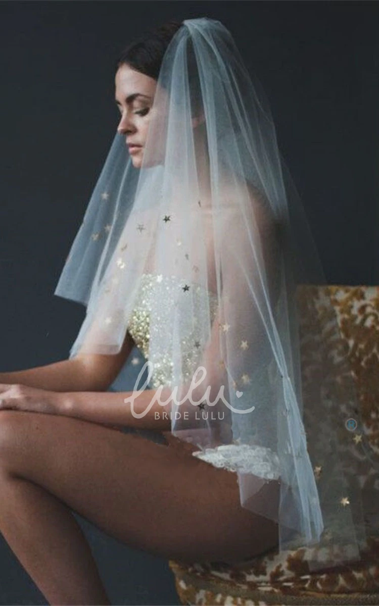 Sequin Tulle Wedding Veil Fairy and Elegant Bridal Accessory