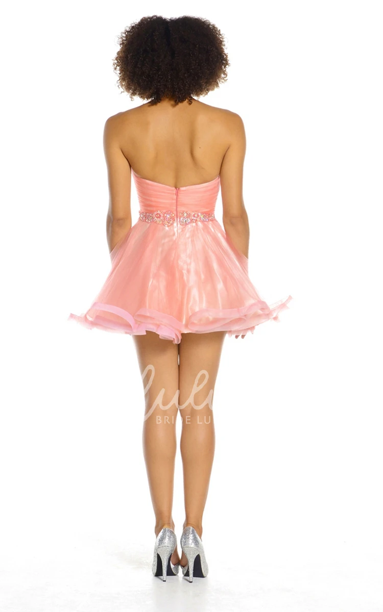 A-Line Sweetheart Organza Prom Dress with Criss-Cross and Sleeveless