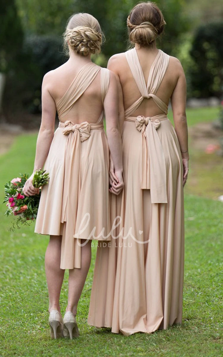 Sleeveless Knee-Length Chiffon Bridesmaid Dress with Draping and Straps