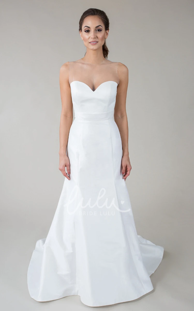 Satin Sweetheart V-Back Wedding Dress Long Elegant Gown 2025