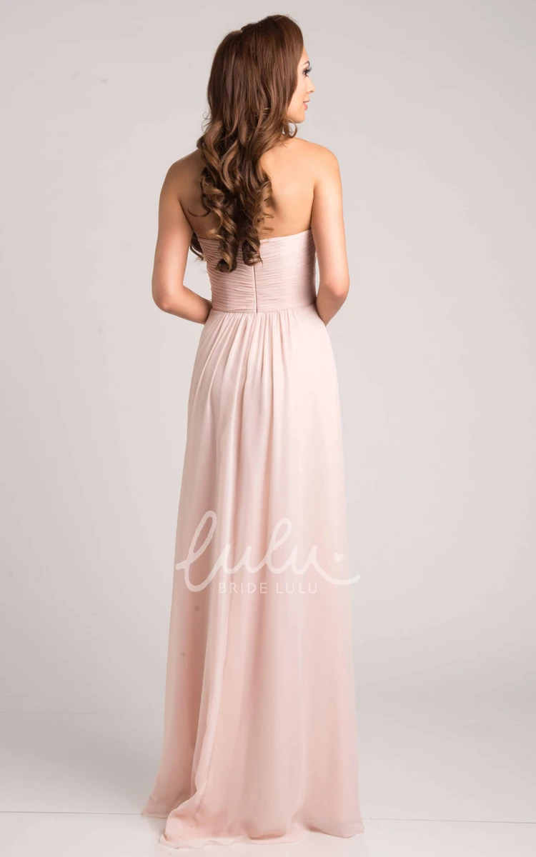 Sweetheart Chiffon Bridesmaid Dress Empire A-Line and Ruched Bust