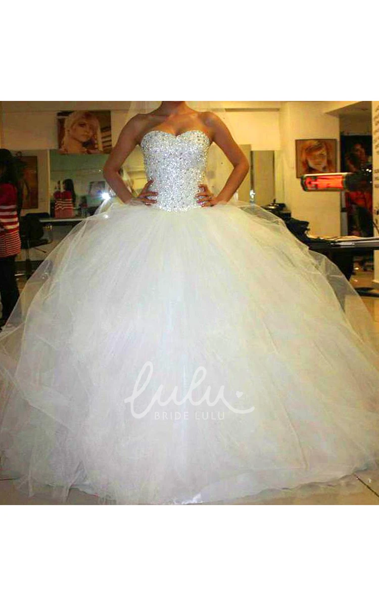 Sweetheart Tulle Ball Gown Wedding Dress Corset Back Style