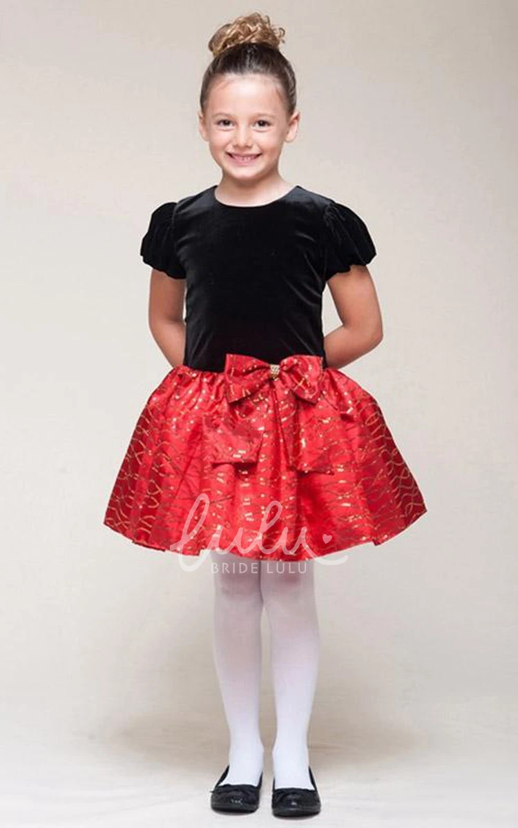 Sequin Tiered Flower Girl Dress Short & Bowed