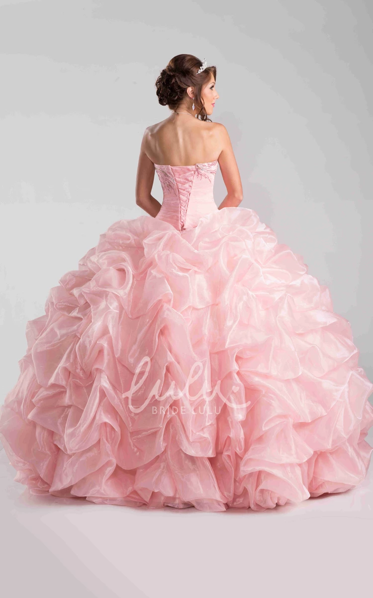 Sequin Sweetheart Ball Gown with Cascading Ruffles Formal Dress