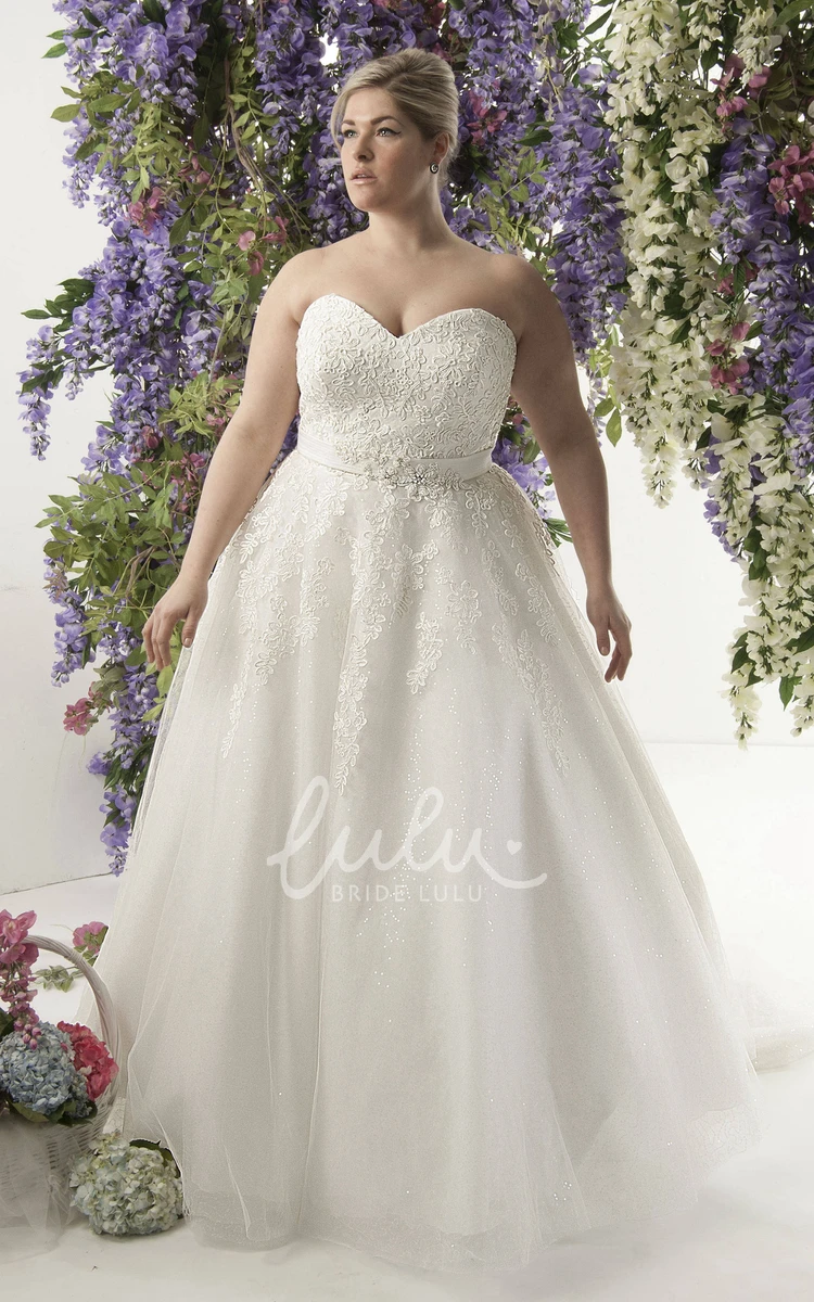 Lace A-Line Wedding Gown with Sweetheart Neckline and Corset Back