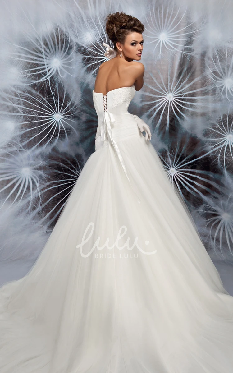 Sweetheart Beaded Tulle Wedding Dress with Corset Back Ball Gown Style