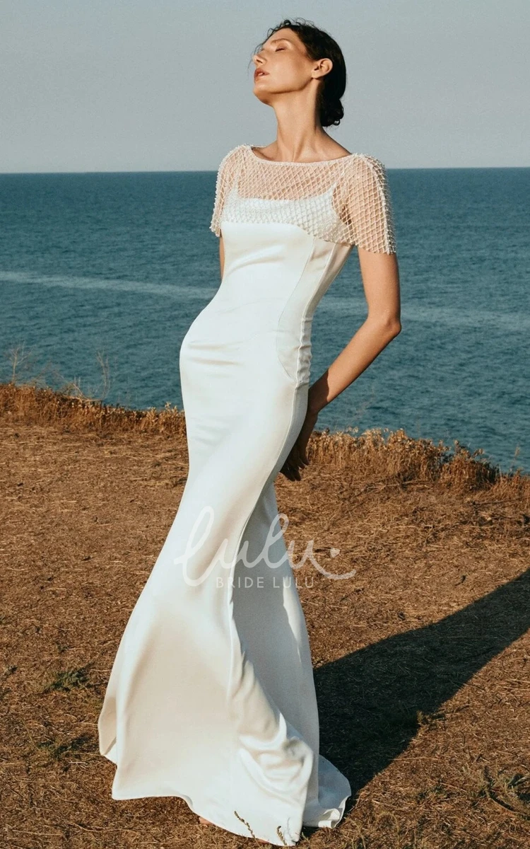 Satin Mermaid Wedding Dress with Square Neck Elegant & Unique