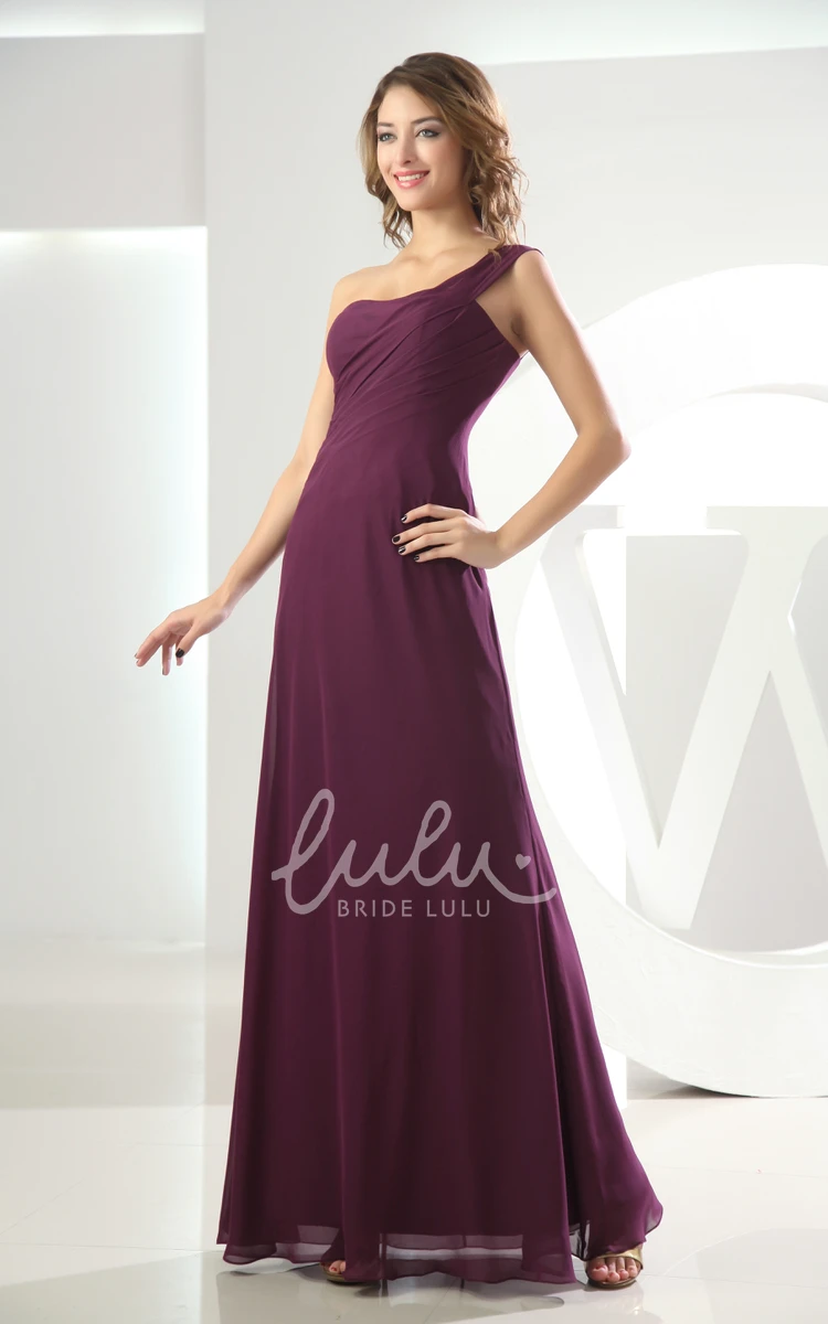 Floor-Length Chiffon Bridesmaid Dress with Single Strap Simple and Modern Bridesmaid Dress