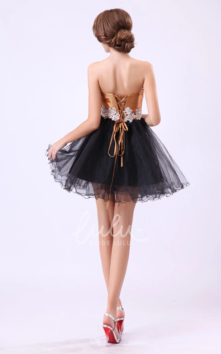 Short Sweet Sixteen Dress Sheer Lace Corset and Boning Sparkling Sweetheart Neckline A-Line Gown with Appliques